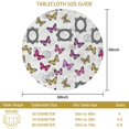 thumbnail image 3 of Butterfly and Frame Purple Pattern Round Tablecloth 60"x60", Wrinkle Resistant Wipeable Table Cover for Kitchen Dining Room Picnic Patio and Party, 3 of 6