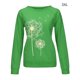 thumbnail image 5 of Camiseta Mujer Manga Larga Cuello Redondo Tops Poliéster Deportes Jersey Ropa con Casual Impreso, Verde, S Inevent AP003791-18, 5 of 6