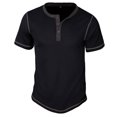 thumbnail image 1 of Birdeem T-Shirt à Manches Courtes Décontracté Mode Col Rond Boutons Blouse, 1 of 12