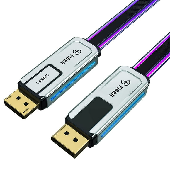 FIBBR DP 1.4 Cable, 32.4Gbps Ultra High Speed DP to DP Male to Male Displayport Cable Supports 8K@60Hz, 4K@144H, 2K@165Hz Compatible for Laptop PC TV(16.4FT/5M)