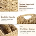 thumbnail image 6 of Standard Woven Water Hyacinth Magazine Holder, 2-Section Natural Storage Basket With Handle For Books, Files, Home And Office, 6 of 8
