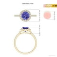 thumbnail image 6 of ANGARA Natural Round 1.45 ct Tanzanite Halo Ring with Diamond Accents in 14K Yellow Gold for Women (Size-7mm) | December Birthstone, Anniversary, Jewelry Gift for Women | Natural Tanzanite Ring, 6 of 11
