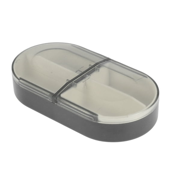Unique Bargains 1 Pc 4 Grids Push-Pull Pill Case Detachable for Travel Gray