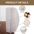 thumbnail image 4 of 8 Panels Room Divider 6 FT Tall Weave Fiber Privacy Screen Freestanding Double Hinged Folding Screen Extra Wide Room Dividers for Patio Privacy, Off White, 4 of 8