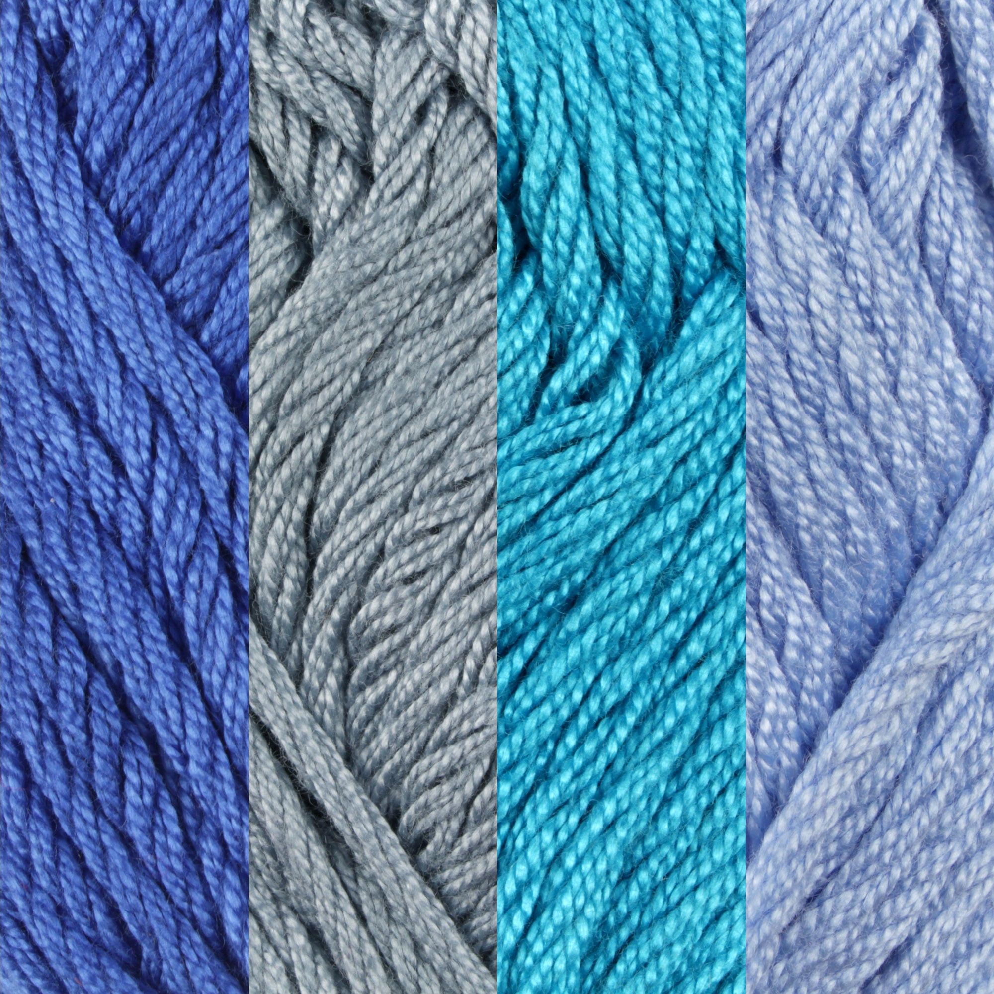 JubileeYarn Delightfully Plump Yarn - Super Chunky Bamboo - 100g/Skein - Shades of Blue - 4 Skeins