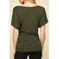 thumbnail image 4 of Made by Johnny Women's V Neck Short Sleeve Wrap Front Drape Dolman Top S OLIVE, 4 of 6