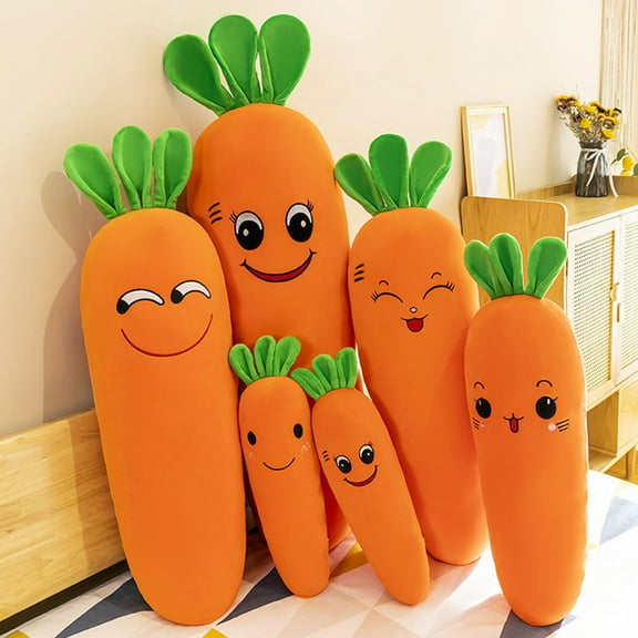 PAMINGONO Childrens Throw Pillows Carrot Plush Pillow 1Pack Orange 50x7.9in Cuddle Cushion for Kids