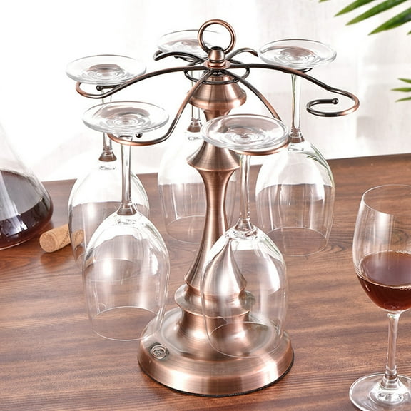 OUNONA  Stemware Display Holder Wine Glass Stand Draining Goblet Hanging Rack