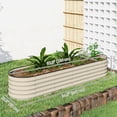 thumbnail image 3 of Outsunny Jardinière Surélevée Galvanisée, 8 x 2 x 1,5 Pi, Crème, 3 of 10