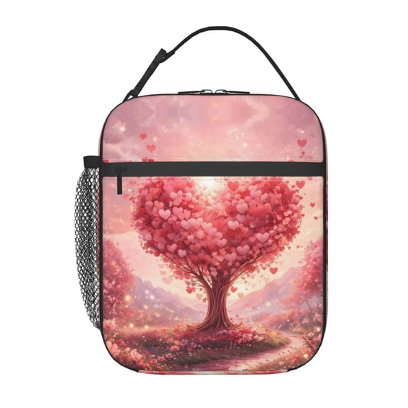 Love Hearts Lunch Bag Reusable Thermal Lunch Tote with Handle for Women and Men