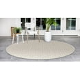 thumbnail image 4 of Rugs.com Jill Zarin Outdoor Collection Rug – 4' Round Light Gray Flatweave Rug Perfect For Kitchens, Dining Rooms, 4 of 9