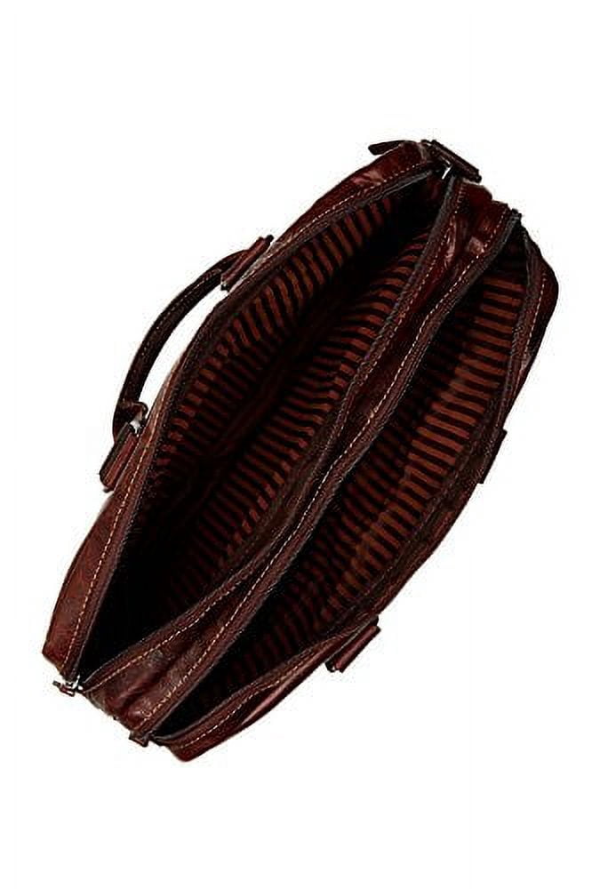 Jack Georges Voyager Hand-Stained Buffalo Leather Large Professional Briefcase #7317 (Black)