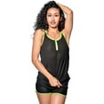 thumbnail image 1 of Body Touch Women Perfect Size Pajamas Set Ribbed Neon 2 Piece Super Soft Yummy, 1 of 5