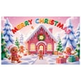 thumbnail image 5 of Pink Theme Christmas Banner Gingerbread Man Design Merry Christmas Banner Colorful Letters Gift Decor Xmas Banner for Christmas Party Indoor Decoration Family Gathering, 5 of 8