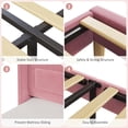thumbnail image 4 of Bingirl Upholstered Twin Bed Frame with LED Lights and Velvet Finish - Wing Back Storage Headboard, Wood Slats Support, No Box Spring Needed, Easy Assembly - Pink, 4 of 8