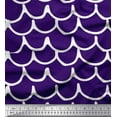 thumbnail image 1 of Soimoi Purple Moss Georgette Fabric Curve Hand Drawn Printed Fabric 1 Yard 42 Inch Wide, 1 of 3