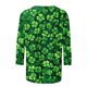thumbnail image 4 of Xuyuer St. Patrick's Day Printed T-Shirt - Ladies' Loose Round Neck 3/4 Sleeve Top for Irish Festivals, Casual Green Themed Outfits, Seasonal Celebration Apparel & Fun Saint Patrick's Party Wear, 4 of 5