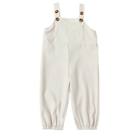 

Wallarenear Baby Boy Girl Corduroy Overalls Suspender Bib Pants Strap Jumpsuit with Pocket
