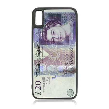 20 Pound English Bill Design Black Rubber Case for iPhone XR - iPhone XR Phone Case - iPhone XR