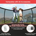 thumbnail image 5 of Kumix Trampoline 8 10 12 14 15 16FT, 1500LBS Upgraded Trampoline for 5-6 Adults/ 10 Kids, Recreational Trampoline with Basketball Hoop, Net, Wind Stakes, No Gap Galvanized Full Spray Trampoline, 5 of 7