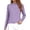 Light Purple, variant on EDFBUYKRS Striped Button Down Shirts for Women Smocked Blouse Causal Long Sleeve Tops with Pocket S