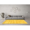thumbnail image 3 of Ahgly Company Machine Washable Indoor Square Trellis Yellow Modern Area Rugs, 4' Square, 3 of 4