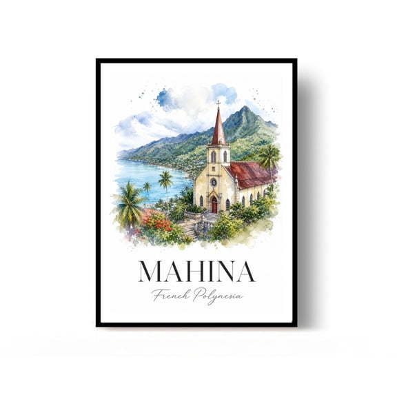 Mahina French Polynesia Travel Print Wall Decor