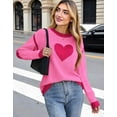 thumbnail image 3 of Heart Sweaters for Women Knit Warm Pullover Sweater Cute Heart Printed Valentine's Day Sweater Shermie, 3 of 11