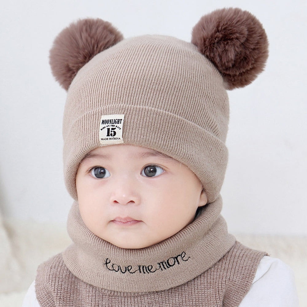 Children Kids Baby Hats Newborn With Pom Pom Warm Winter Wool Knit Beanie Caps