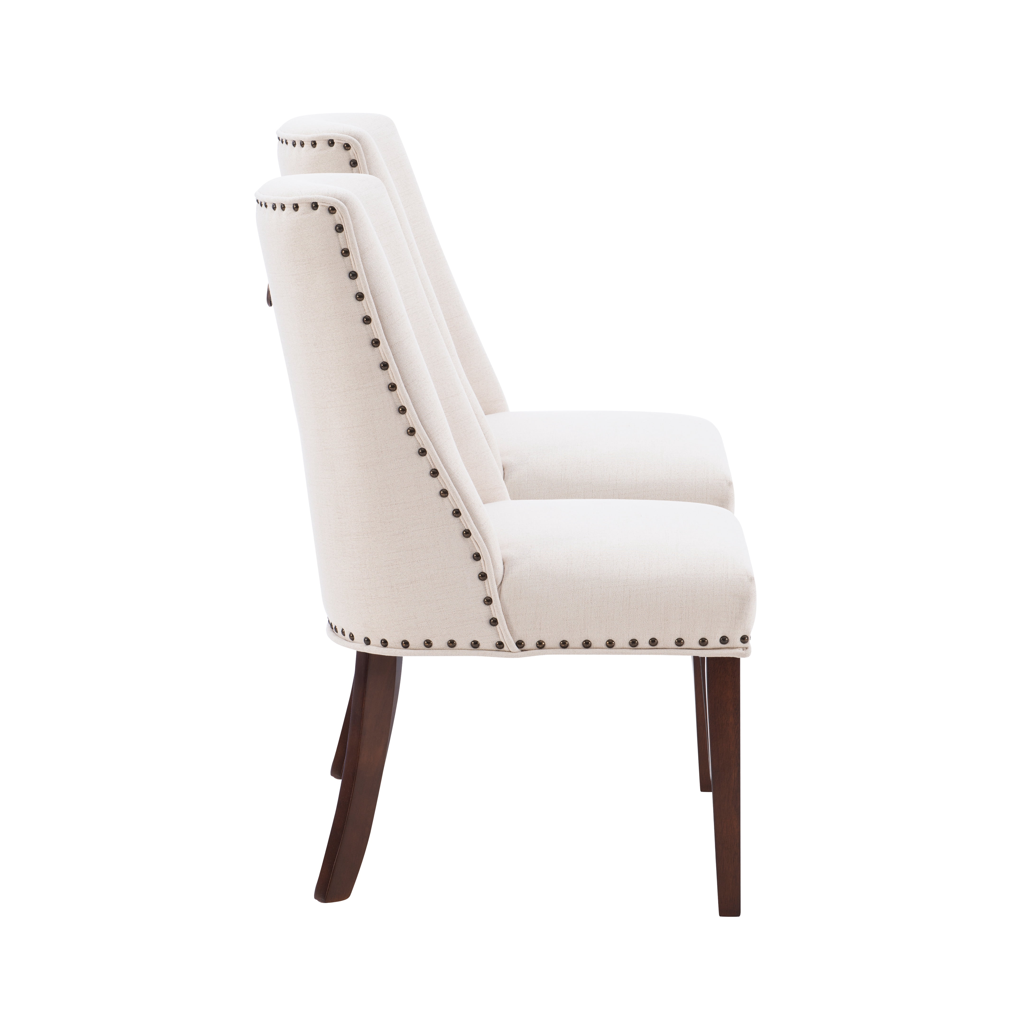Powell Augusta Upholstered Dining Chair, Set of 2, Espresso and Natural