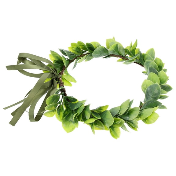 Masteelf  Artificial Green Leaf Crown Headband Greenery Garland Bridal