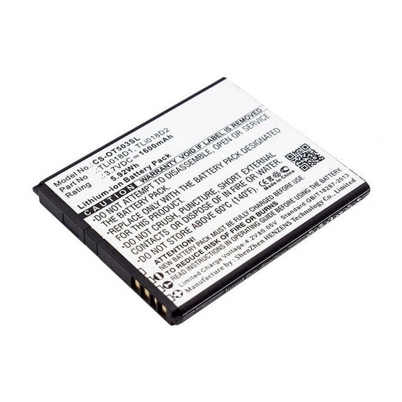 Replacement Battery for Alcatel TLi018D1,TLi018D2,1600mAh