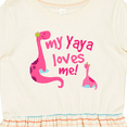thumbnail image 4 of Inktastic My Yaya Loves Me Granddaughter Dinosaur Girls Toddler Dress, 4 of 5