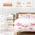 thumbnail image 6 of 3 Piece Pink Flowers Duvet Cover Set California King,Microfiber Comforter/Quilt Cover with Corner Ties and 2 Pillowcases,Vintage White Floral Plant Herb Botanical Soft Bedding with Zipper Closure, 6 of 8