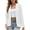 White, variant on Ladies Fashion Slim Fit Long Sleeve Solid Color Collarless Cardigan Blazer Shawl Jacket&nbsp;Coat Black,S