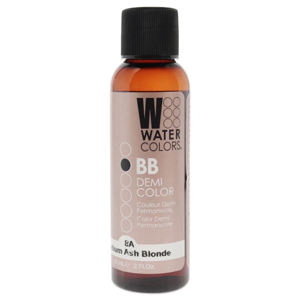 Tinte semipermanente para cabello Watercolors BB - 8A Rubio ceniza medio de Tressa para unisex - Tinte para cabello de 2 oz Tressa Color de pelo 2 oz