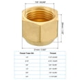 thumbnail image 2 of Uxcell 7/8-14UNF Female Thread 5/8" Brass Flare Cap SAE Flare Fitting 45 Degree Hex Pipe Fitting 2 Pack, 2 of 5