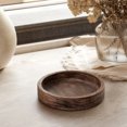 thumbnail image 6 of Round Distressed Wood Candle Tray, Rustic Farmhouse Decor for Coffee Table, Bathroom Vanity & Home Centerpieces, Candle Holder Tray Home Decor - 7.5 Inch, 6 of 7
