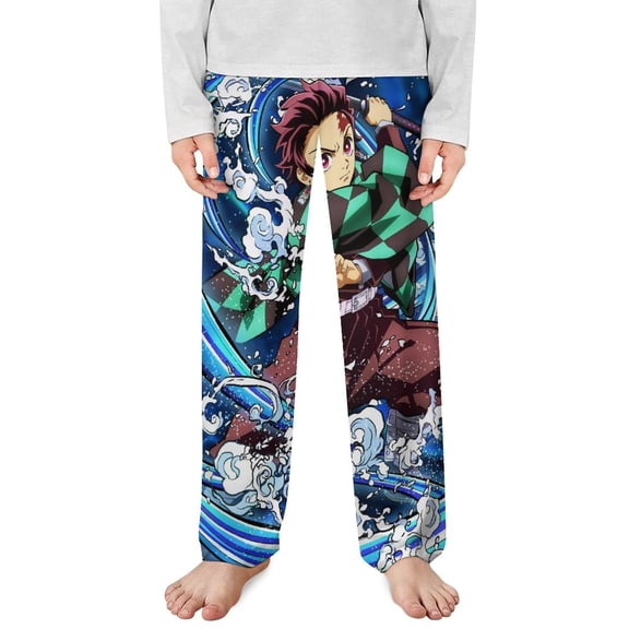 Demon Slayer Pajama Pants Long Sleep Pants Soft Elastic Waist PJ Bottoms Lounge Pants