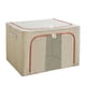 thumbnail image 2 of Contenedor de almacenamiento plegable para mantas con marco de acero, caja de almacenamiento, organizadores de armario plegables para ropa, almohadas, Beige 66L, 2 of 9