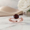 thumbnail image 2 of Mauli Jewels 1.05 Carat Red & White Diamond 3-Stone Antique Engagement Ring for Women, 18K Rose Gold, Vintage Bridal Wedding Ring, 2 of 5