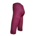 thumbnail image 3 of Baqcunre Womens Pants Stylish Stretch Pleated Bottoms Tight Stretch Seven Minute Pants Womens Fashion Compression Leggings For Women Womens Leggings Wine Red XS-3XL, 3 of 3