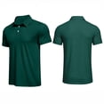 thumbnail image 2 of Mens Polo Shirts Short Sleeve Beach Wedding Guest Dress Shirt Relaxed Fit Casual Comfy Moisture Wicking Shirts, M, 2 of 8
