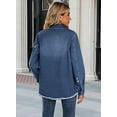 thumbnail image 6 of Necooer Womens Casual Denim Jacket Button Up Tear Style Long Sleeved Denim Jean Jacket Boyfriend Blue Jean Coat, 6 of 7