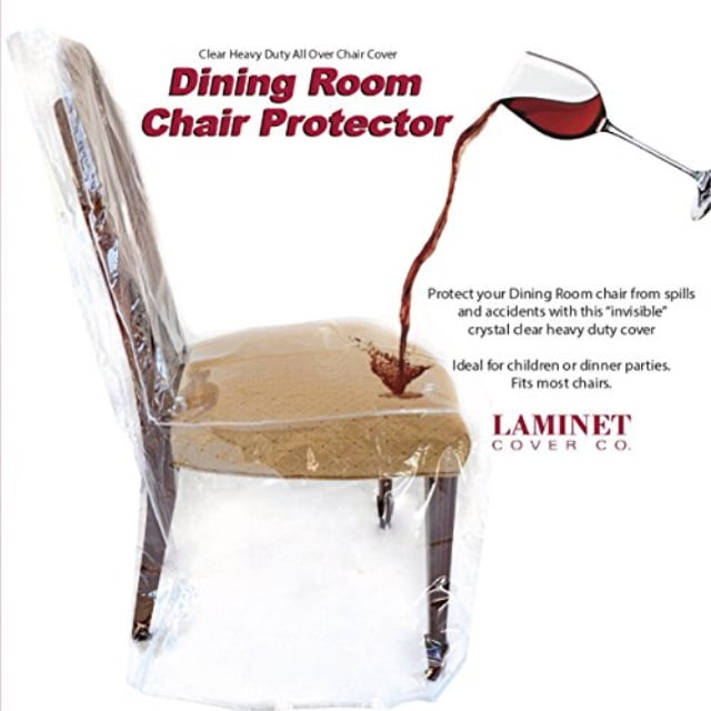 Dirt Pet Hair and Dander Set of 1 Spills LAMINET Heavy-Duty Crystal-Clear Dining Chair with Arms Protectors Protects Your Dining Room Chair All-Over from Dust Paws and Claws!
