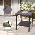 thumbnail image 5 of INTER HUT 3PCS Outdoor Patio Wicker Bistro Sets with Side Table, Rattan Conversation Furniture for Porch, Backyard, Deck, Poolside, Garden, Beige, 5 of 9