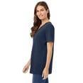 thumbnail image 3 of Woman Within Plus Size Perfect Short-Sleeve V-Neck Tunic, 3 of 6