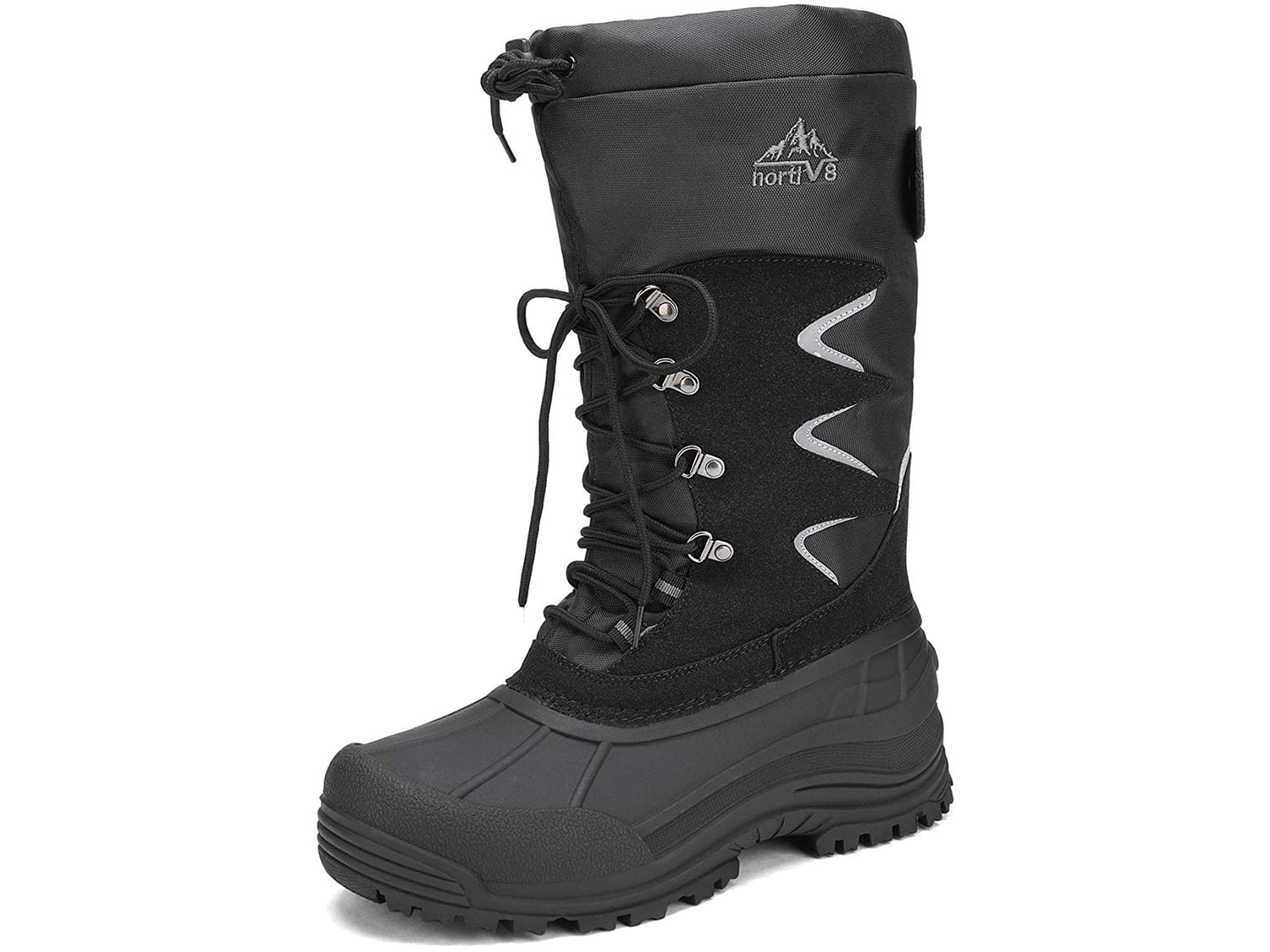 NORTIV 8 Mens Waterproof Hiking Winter Snow Boots Insulated Fur Liner Lightweight Outdoor Tall Booties 