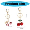 thumbnail image 3 of GRABLOOM Glittering Cherry Keychain Charm for Handbags Fruit Shaped Key Ring for Women, 3 of 8
