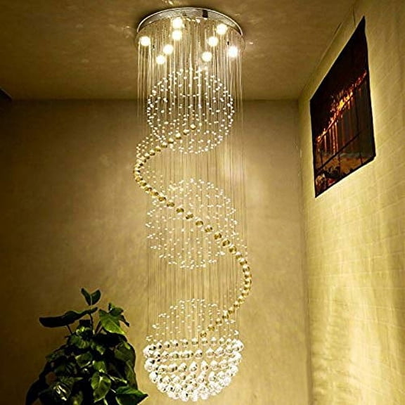 SEFINN FOUR 9 Height 79 inch Diameter 24 inch High Ceiling Light Modern Crystal Chandelier